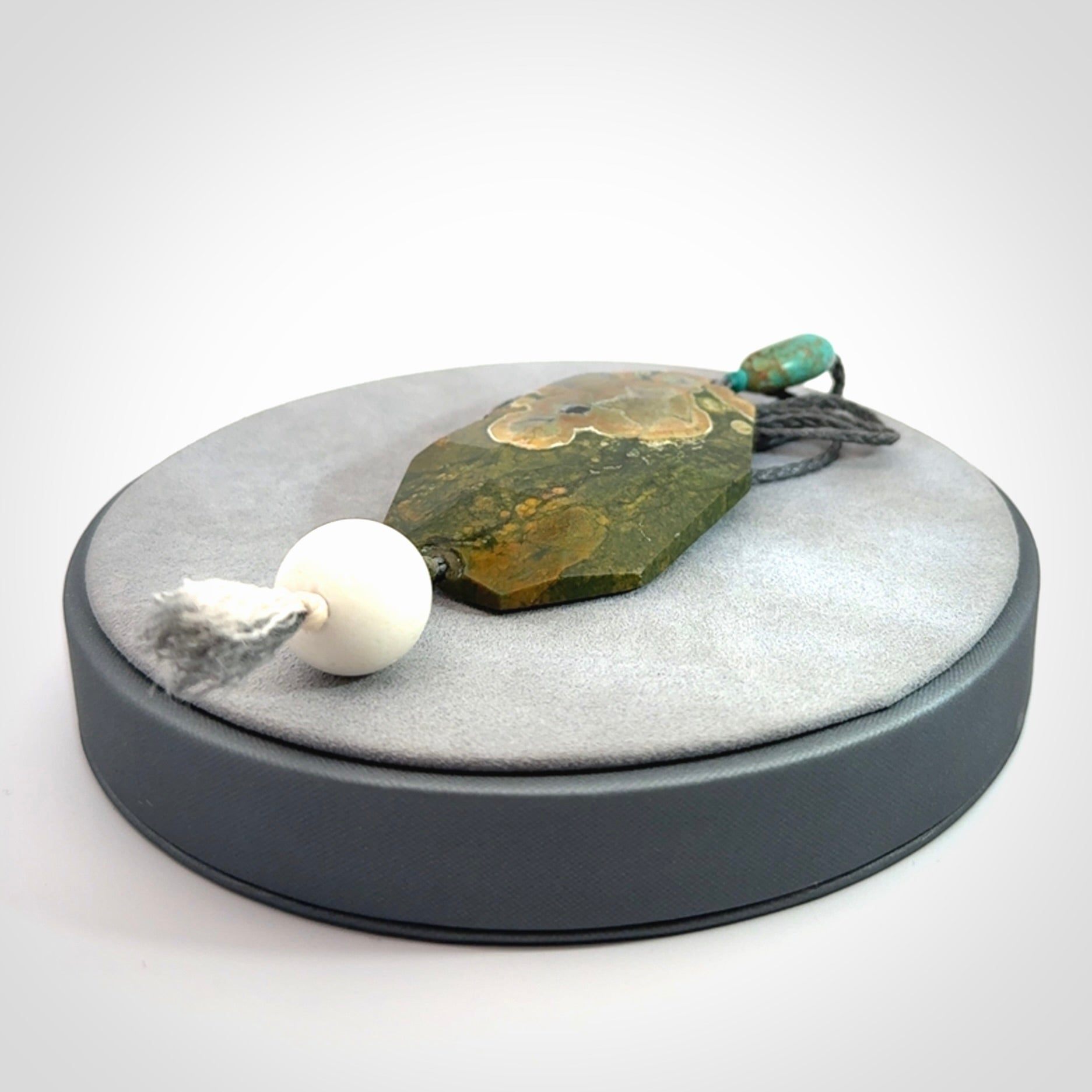 Rainforest Jasper with Turquoise pendant