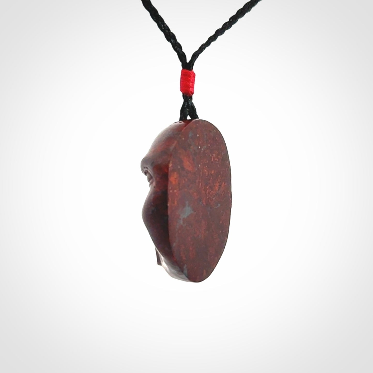 Hand carved jasper stone happy, sad and angry face pendants