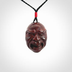 Hand carved jasper stone happy, sad and angry face pendants