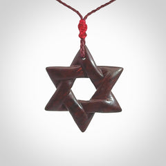 Hand carved Red Jasper Stone Magen David star pendant. Red Jasper Stone Magen David Star necklace. Real Red Jasper Stone