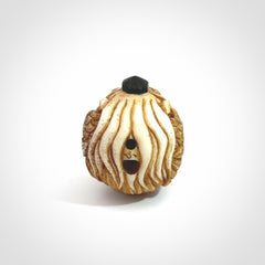 Hand carved Karasu Tengu carving made from Deer antler with Buffalo Horn. Hand made by master bone carver Fumio Noguchi. Spectacular collectable work of art to display. One only, delivered to you at no extra cost with express courier.