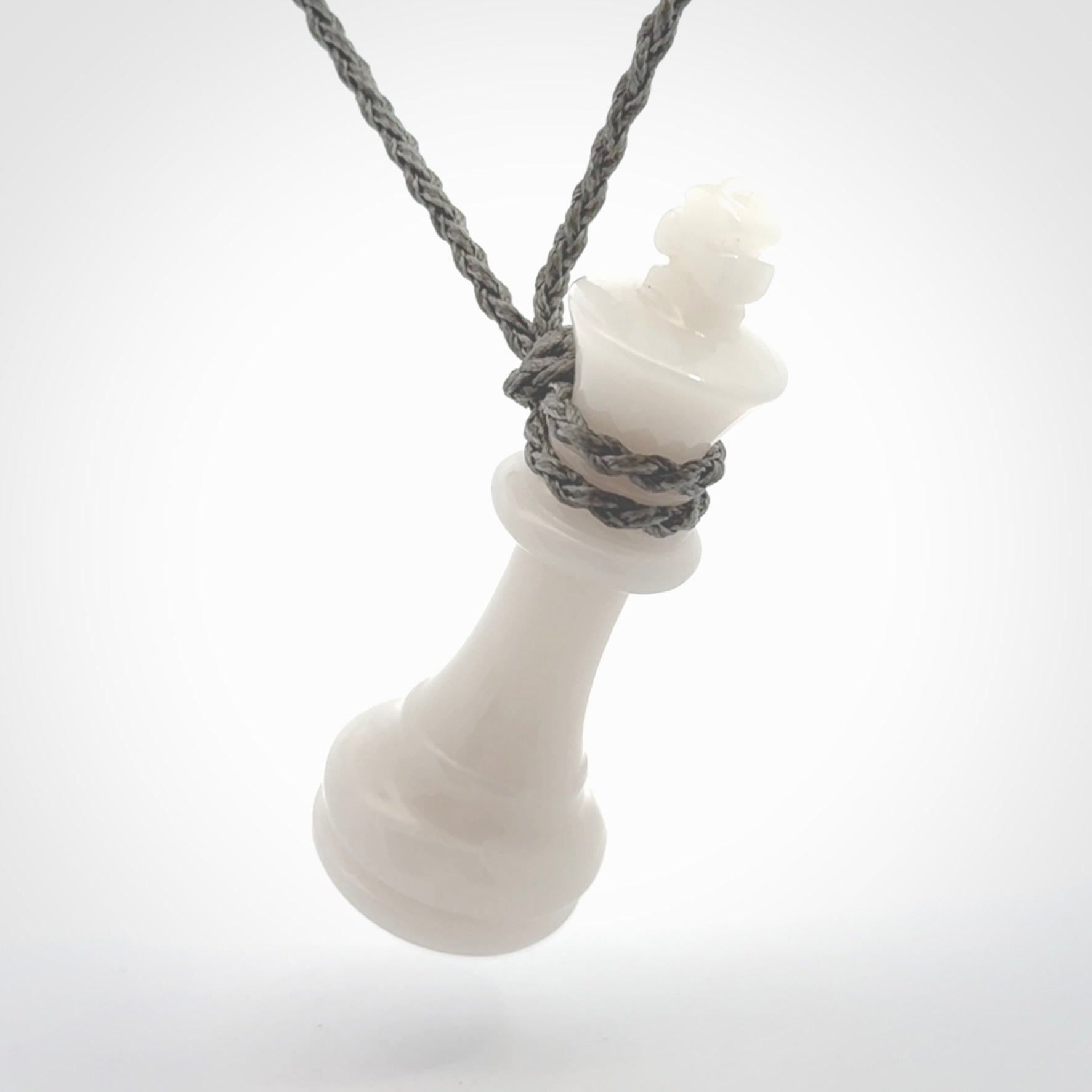 Hand carved white jade chess pendants