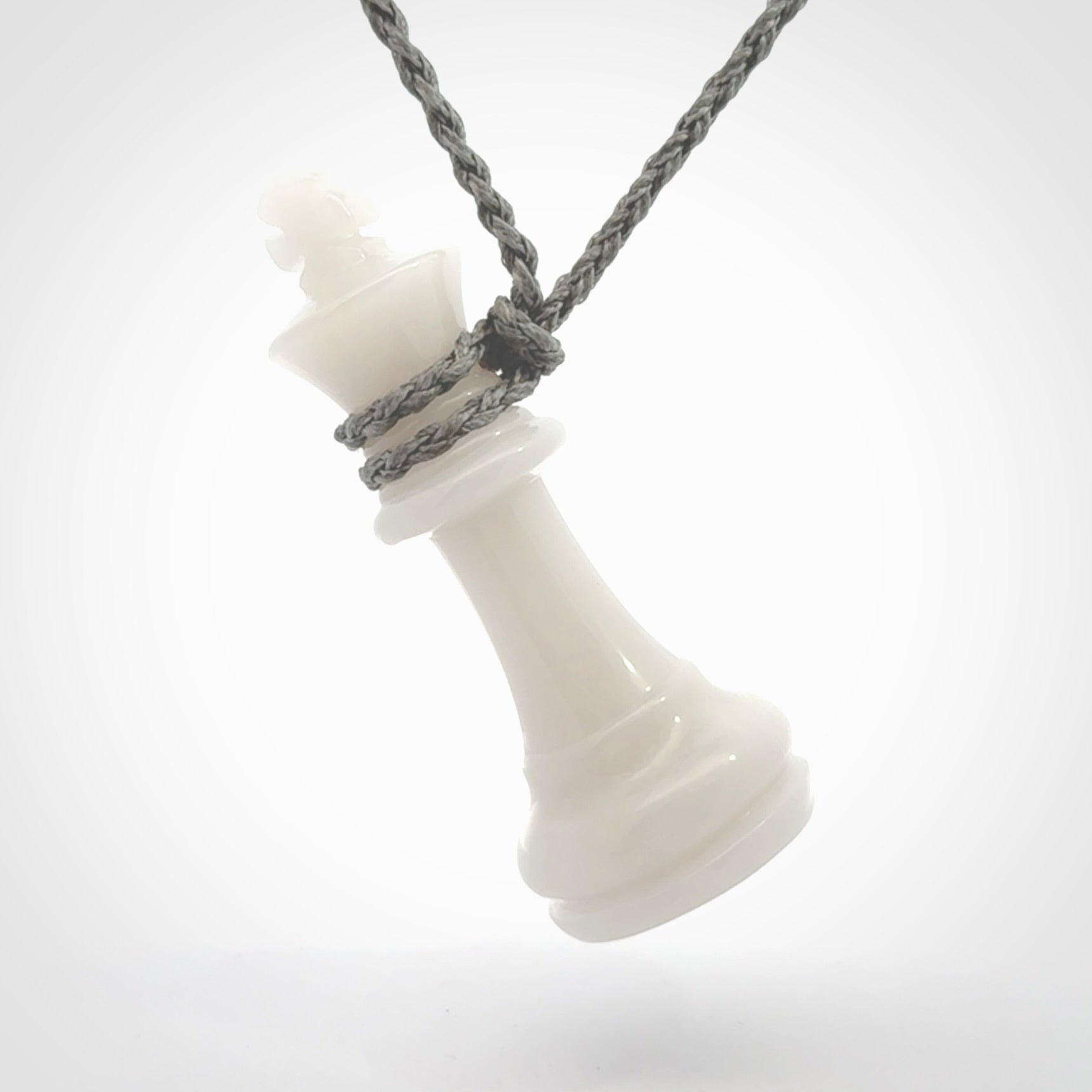 Hand carved white jade chess pendants