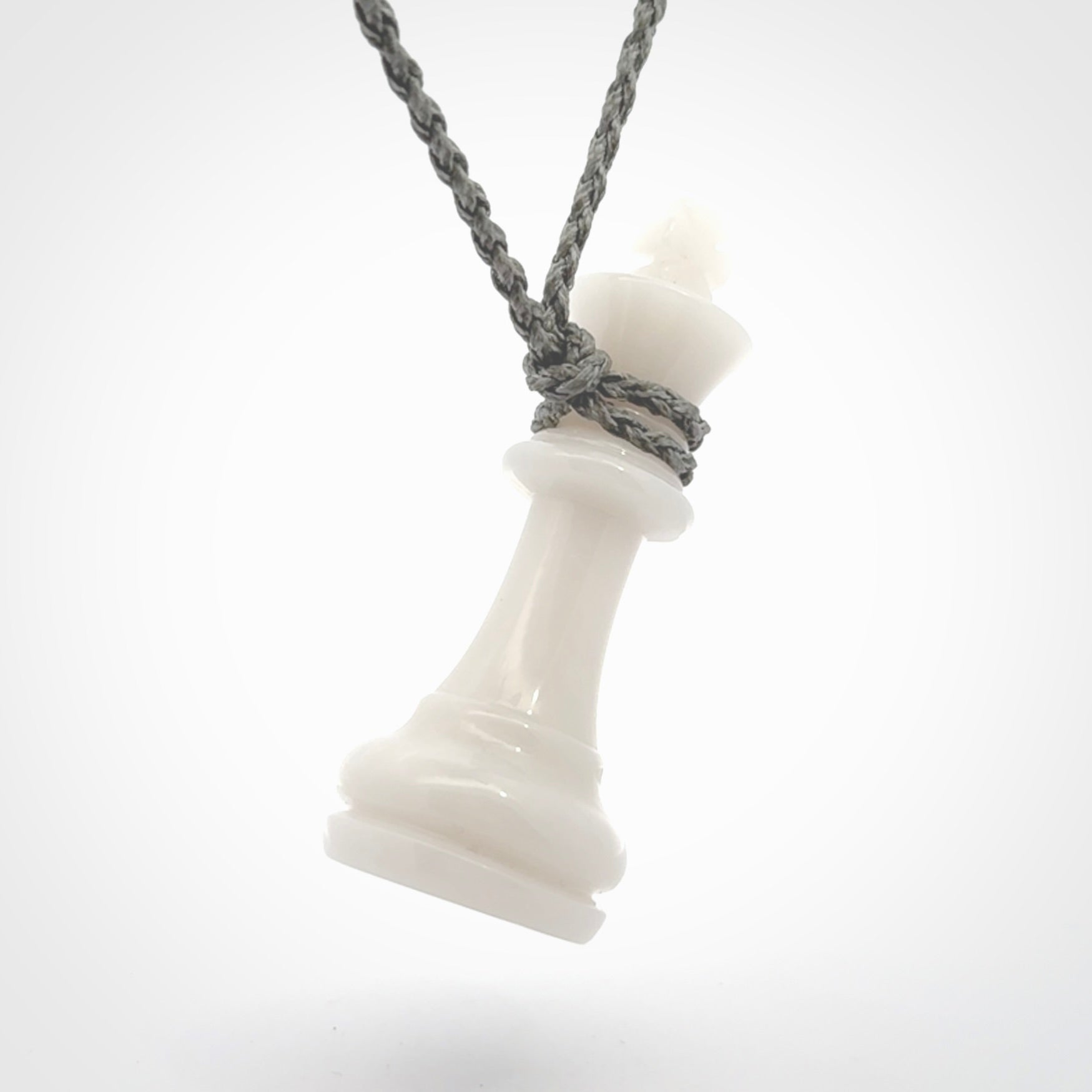 Hand carved white jade chess pendants