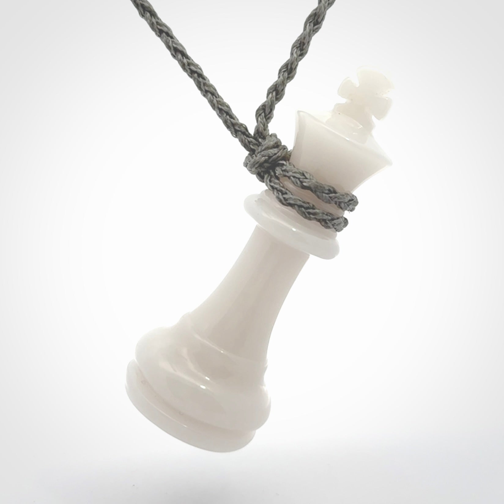 Hand carved white jade chess pendants