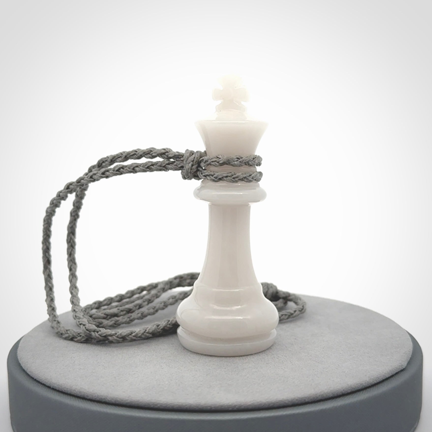 Hand carved white jade chess pendants