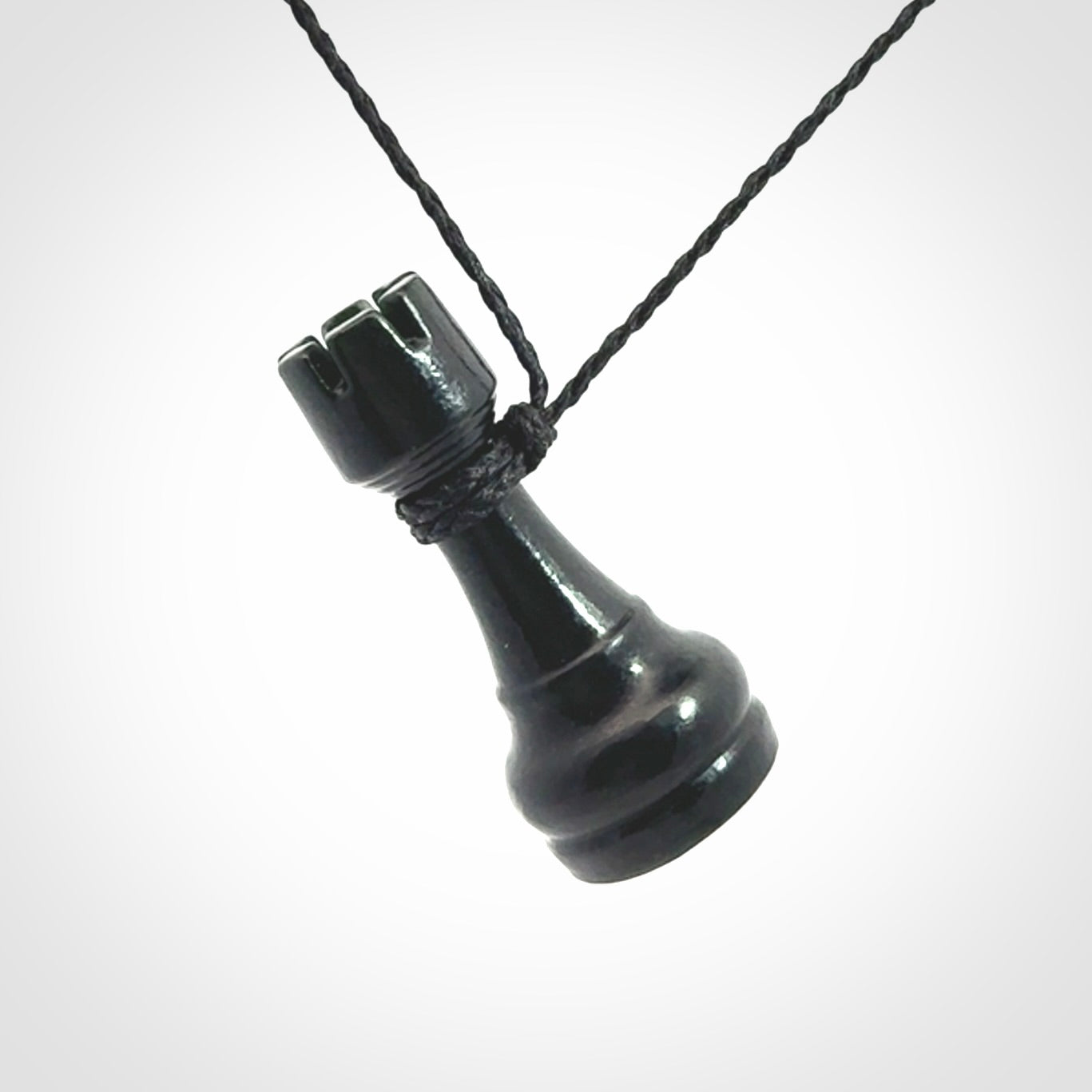 Hand carved jade chess pendants. Hand made chess piece necklaces, carved from British Columbian Jade.