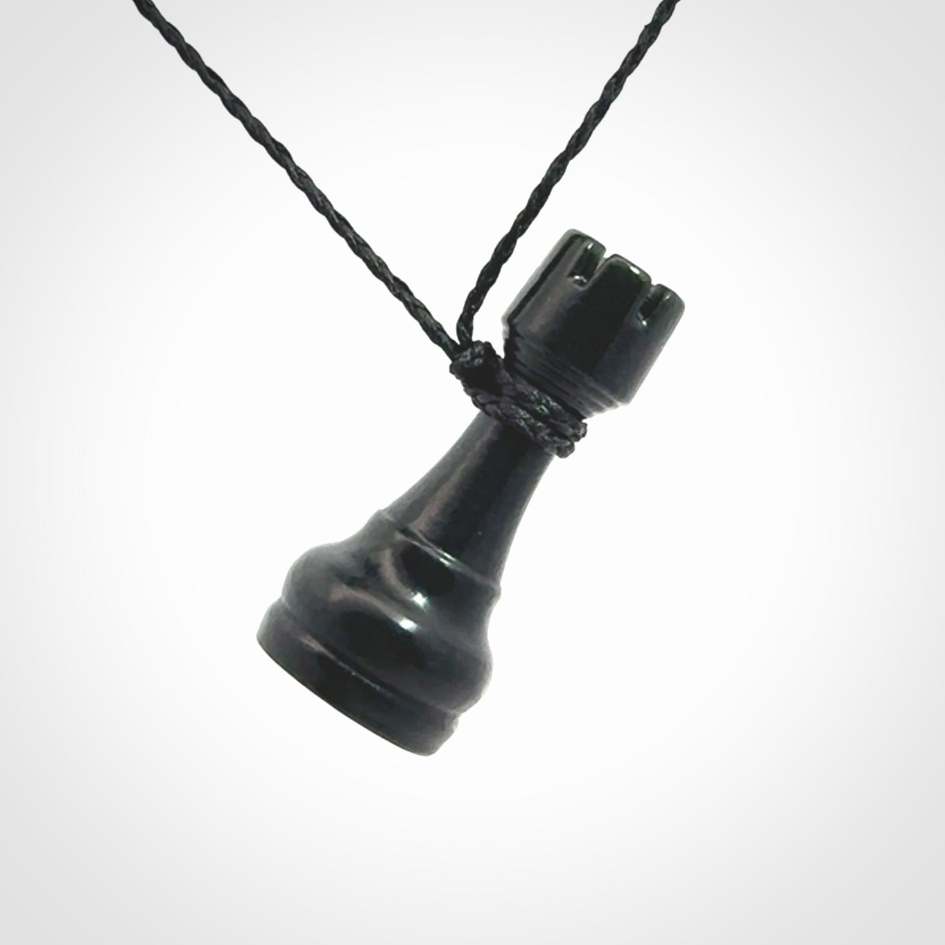 Hand carved jade chess pendants. Hand made chess piece necklaces, carved from British Columbian Jade.