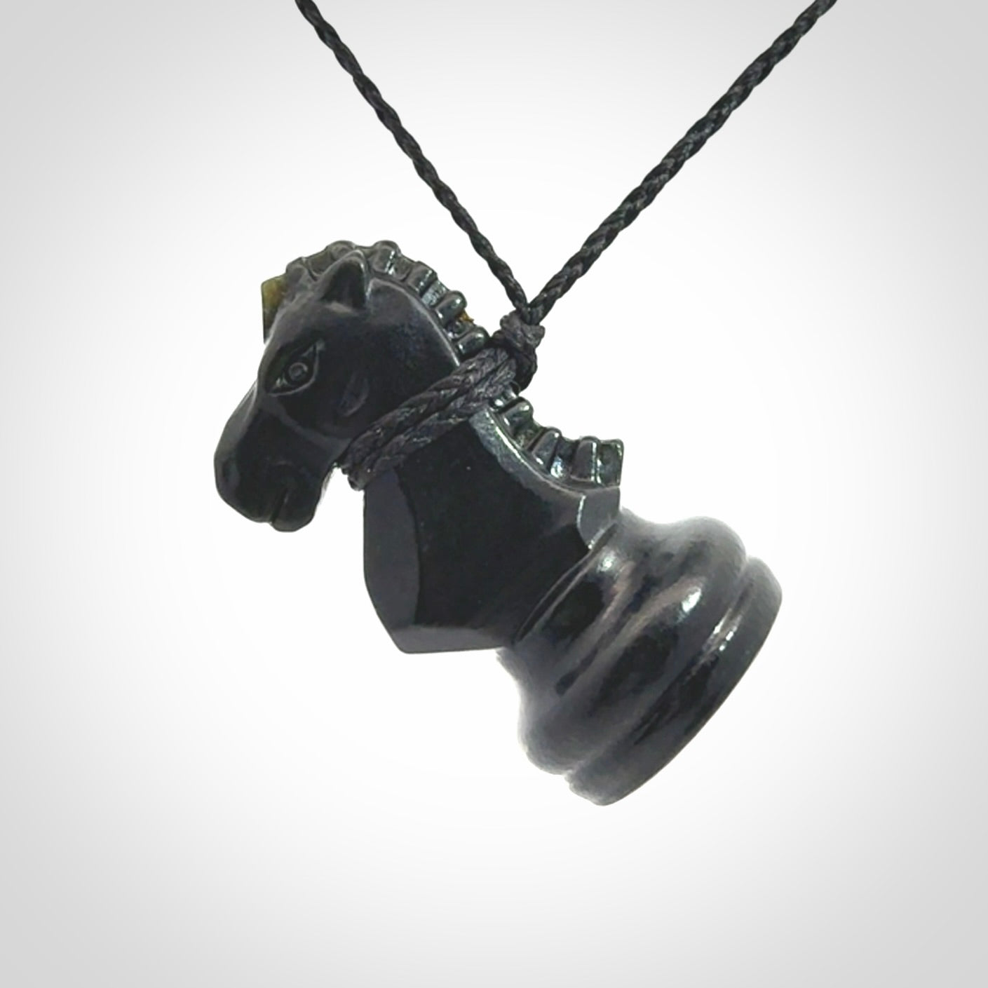 Hand carved jade chess pendants. Hand made chess piece necklaces, carved from British Columbian Jade.