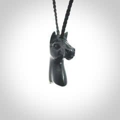 This medium sized horse pendant is made from New Zealand Jade. We've hand carved this piece for all the horse lovers out there. Free postage worldwide. Jade Stone horse head jewellery.