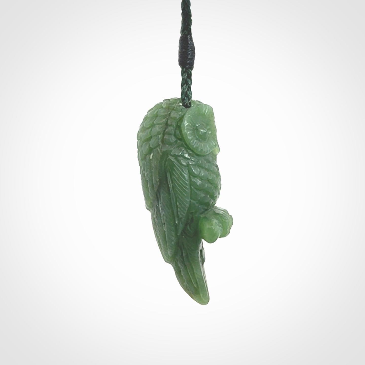 Hand carved Owl pendants, hand made for us from British Columbian Jade.