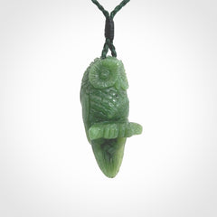 Hand carved Owl pendants, hand made for us from British Columbian Jade.