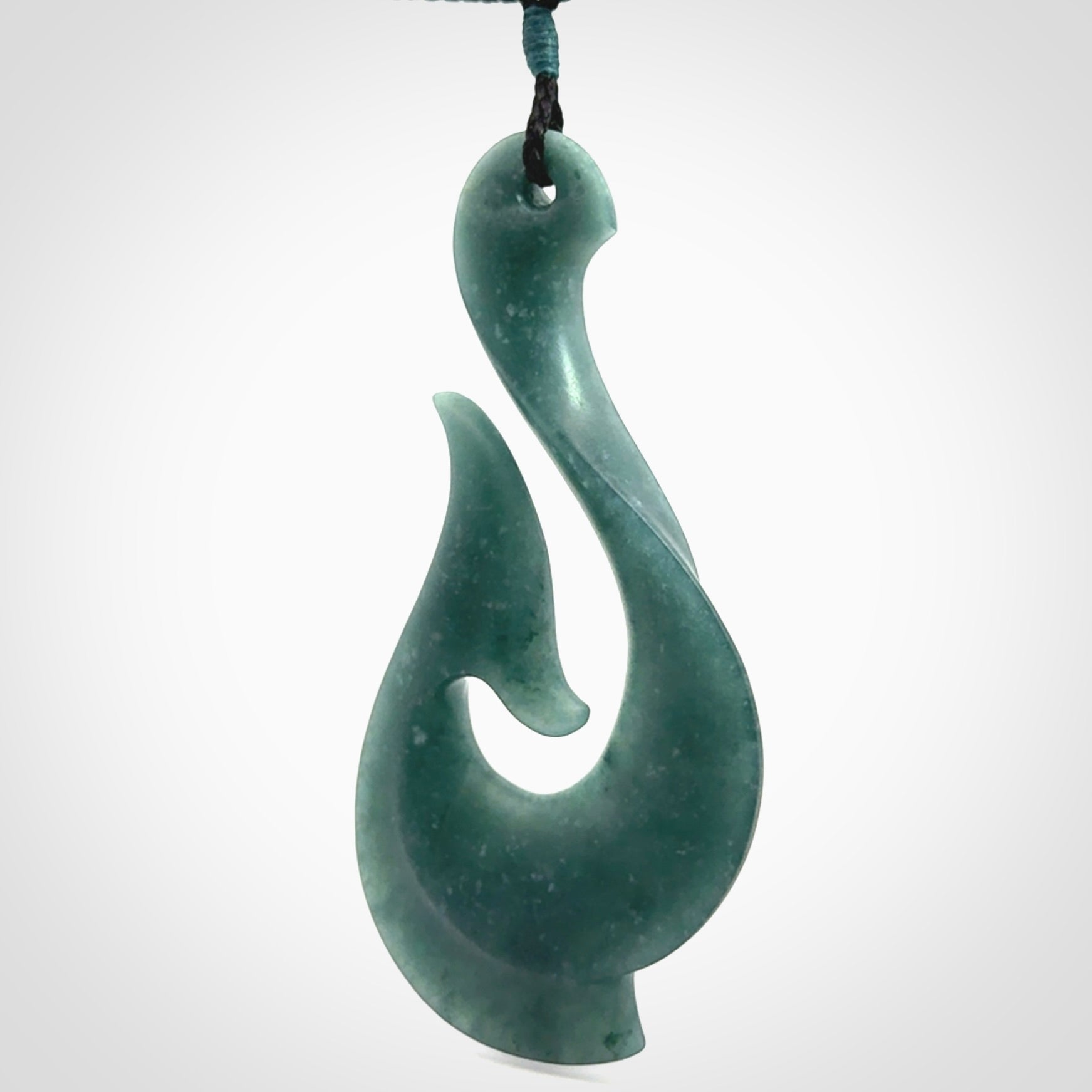 Hand carved large Guatemalan Jadeite Matau, Hook pendant.