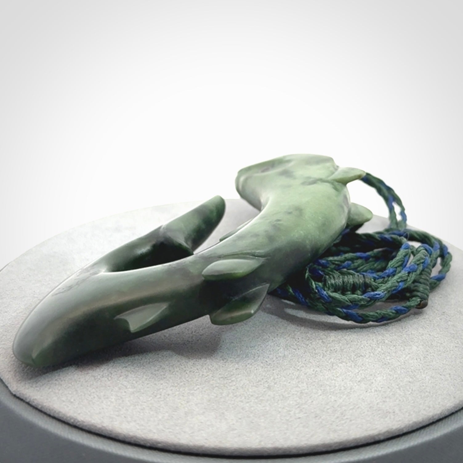 Hand carved New Zealand Jade salmon hook pendant