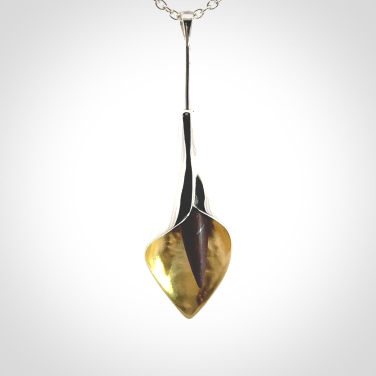 Sterling Silver drop pendant with Red Jasper Stone centre and Sterling Silver chain.