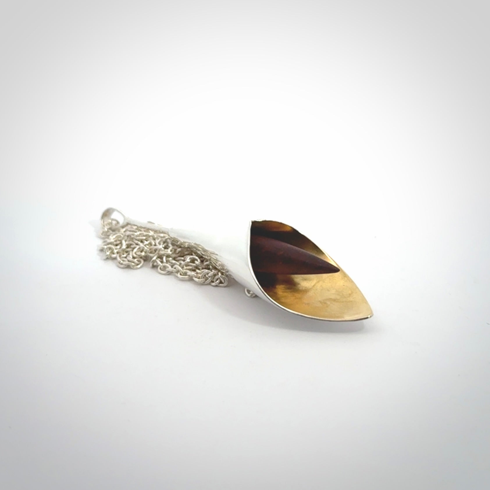 Sterling Silver drop pendant with Red Jasper Stone centre and Sterling Silver chain.