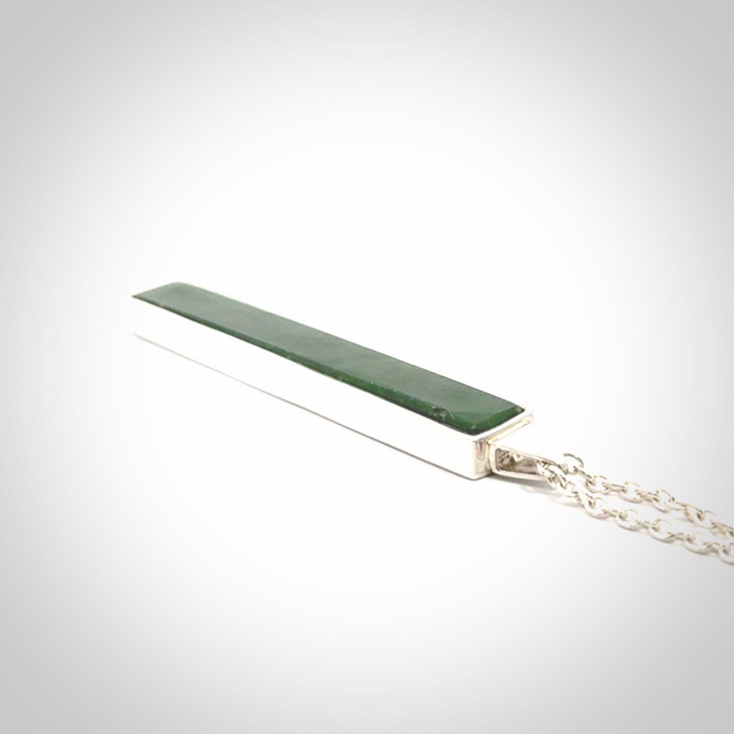 Hand carved New Zealand jade drop pendants with Sterling Silver.