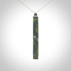 Hand carved New Zealand jade drop pendants with Sterling Silver.