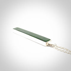 Hand carved New Zealand jade drop pendants with Sterling Silver.