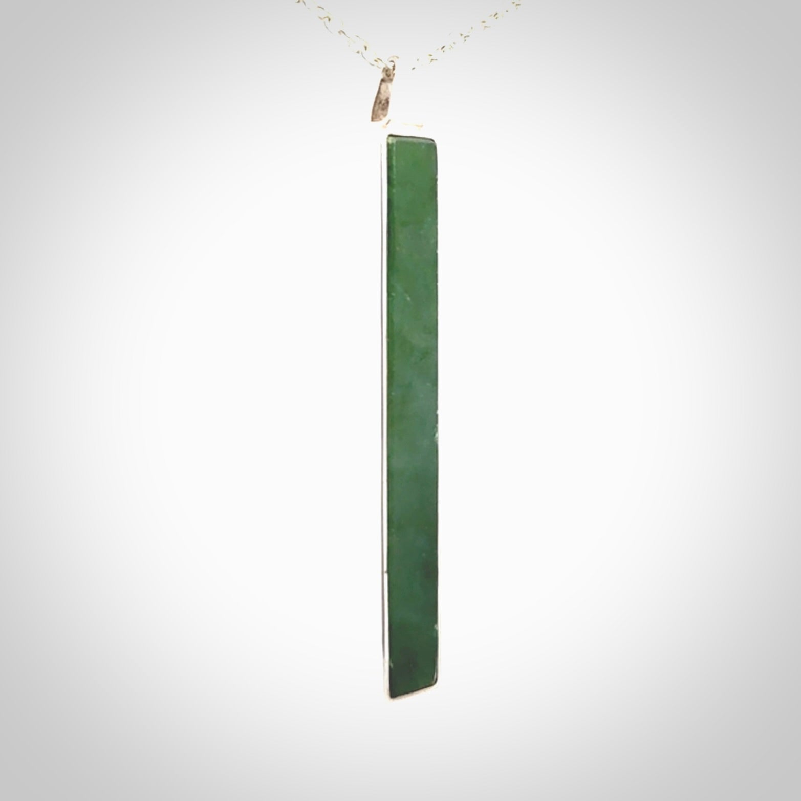 Hand carved New Zealand jade drop pendants with Sterling Silver.