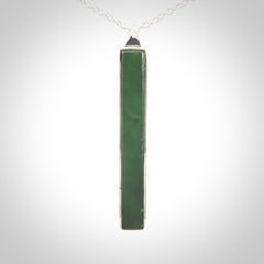Hand carved New Zealand jade drop pendants with Sterling Silver.