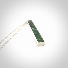 Hand carved New Zealand jade drop pendants with Sterling Silver.