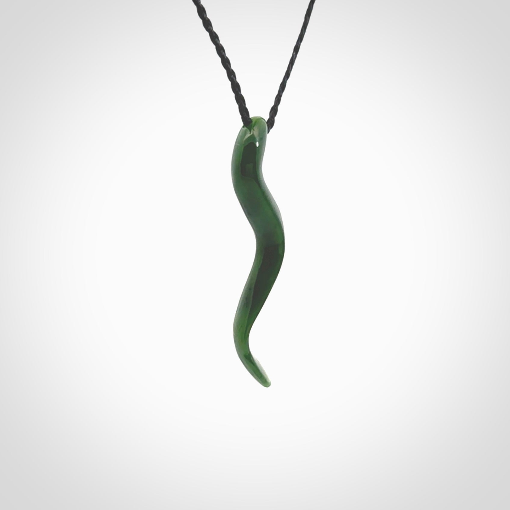 Hand made New Zealand Jade Eel pendant. Hand carved eel pendant. Made from New Zealand Jade.