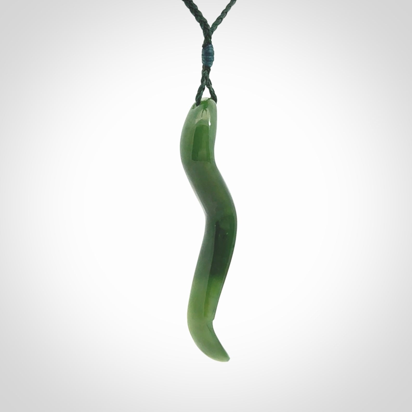 Hand made New Zealand Jade Eel pendant. Hand carved eel pendant. Made from New Zealand Jade.