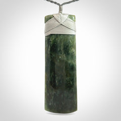 Hand carved large New Zealand Jade toki pendant.