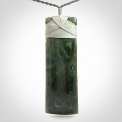 Hand carved large New Zealand Jade toki pendant.