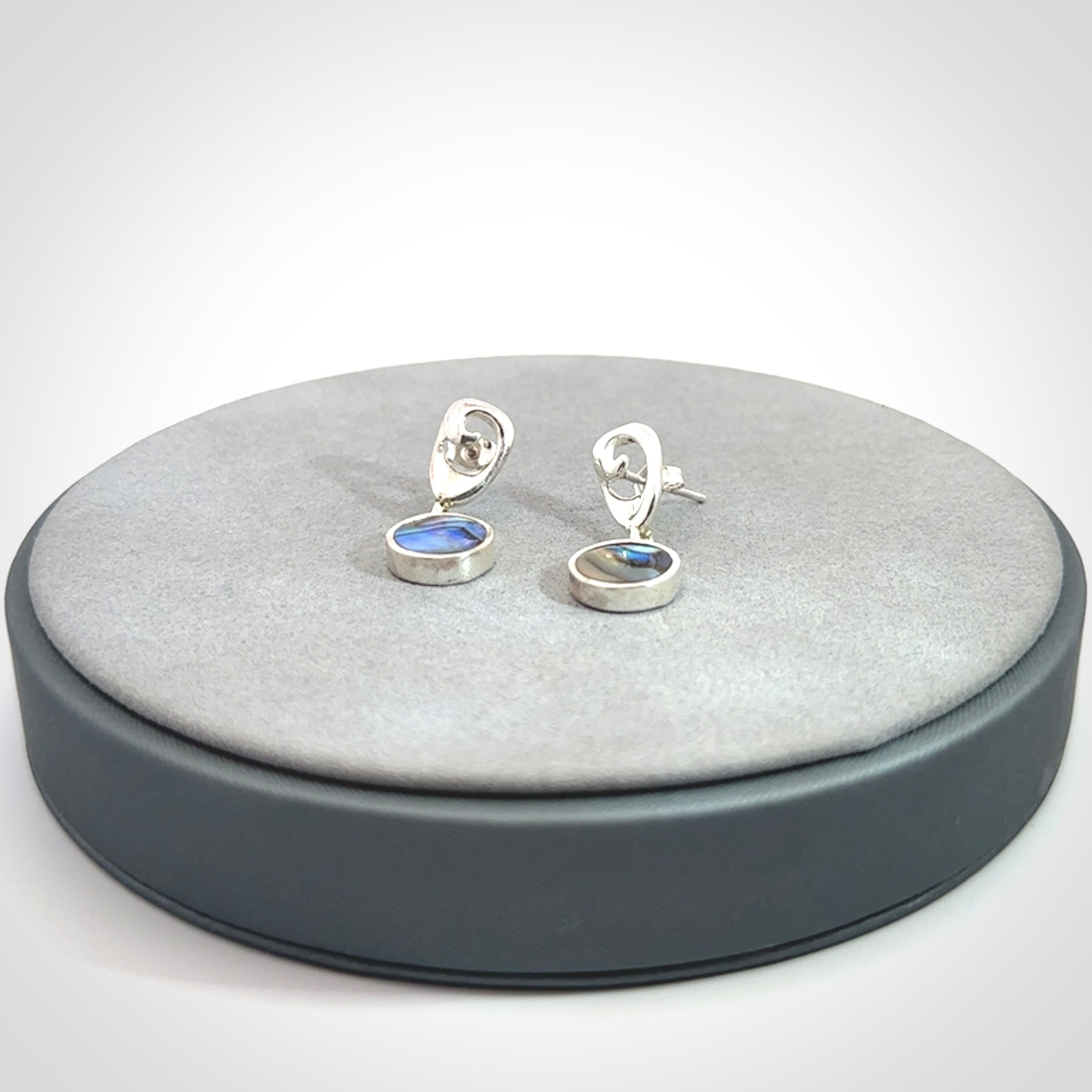 Hand made paua and sterling silver stud earrings