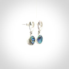 Hand made paua and sterling silver stud earrings