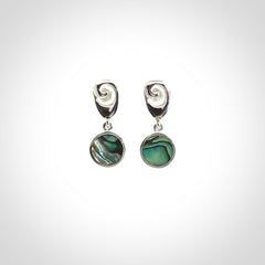 Hand made paua and sterling silver stud earrings
