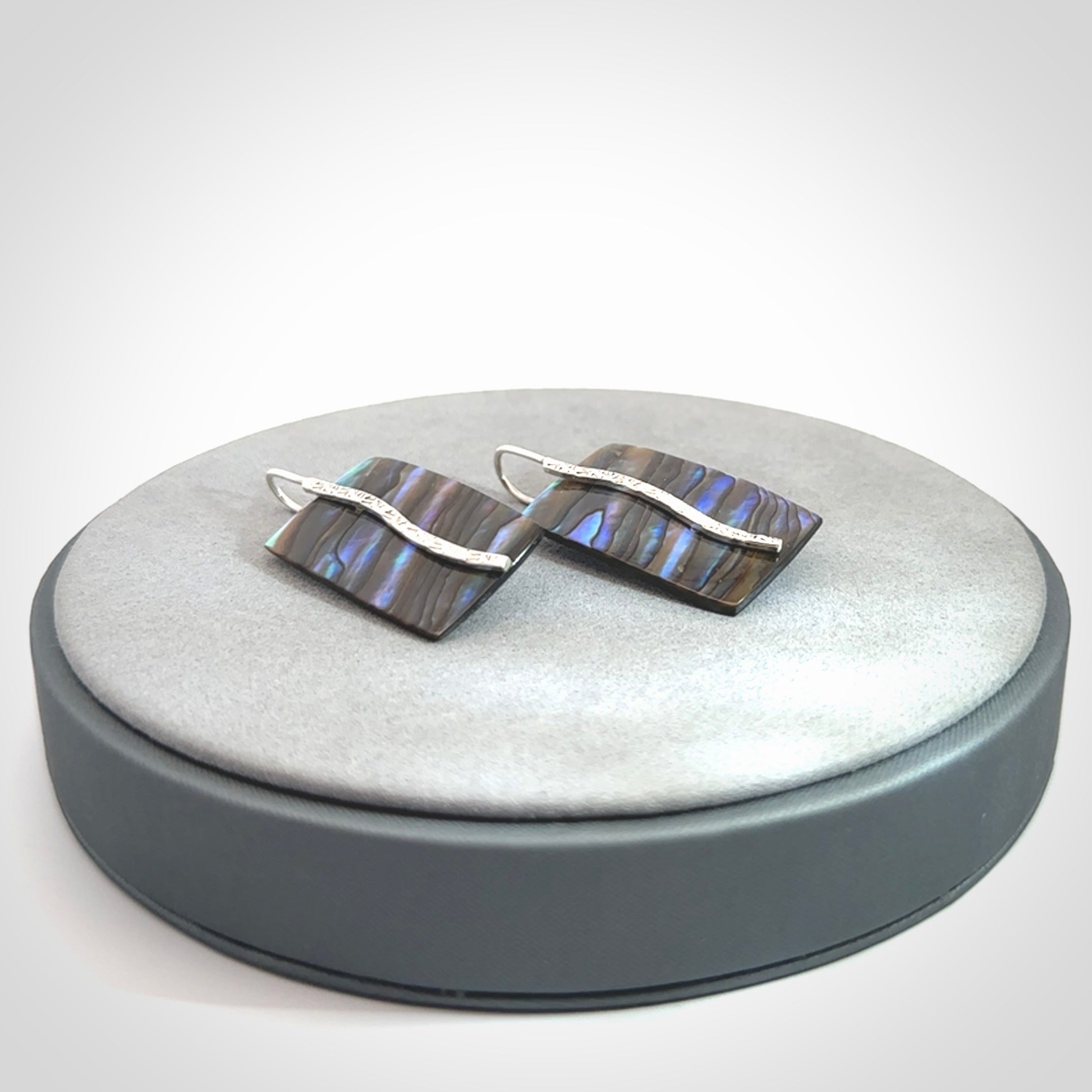 Beautiful Paua Shell and Sterling Silver earrings.