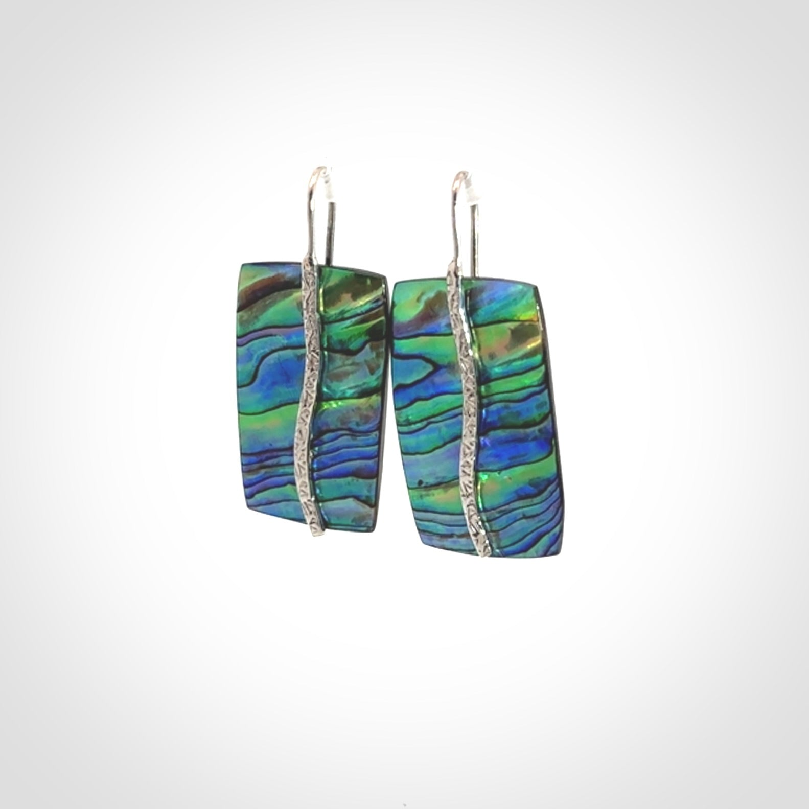 Beautiful Paua Shell and Sterling Silver earrings.