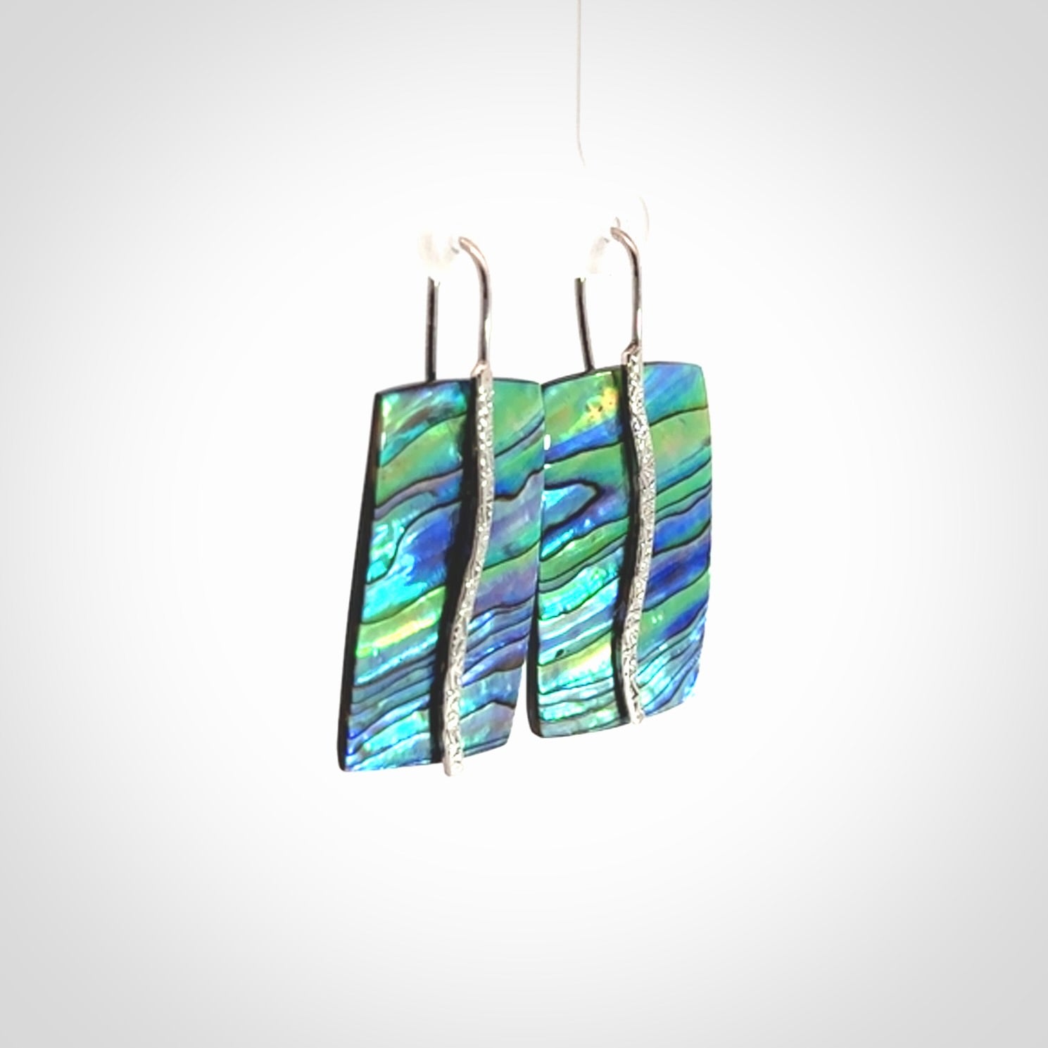 Beautiful Paua Shell and Sterling Silver earrings.