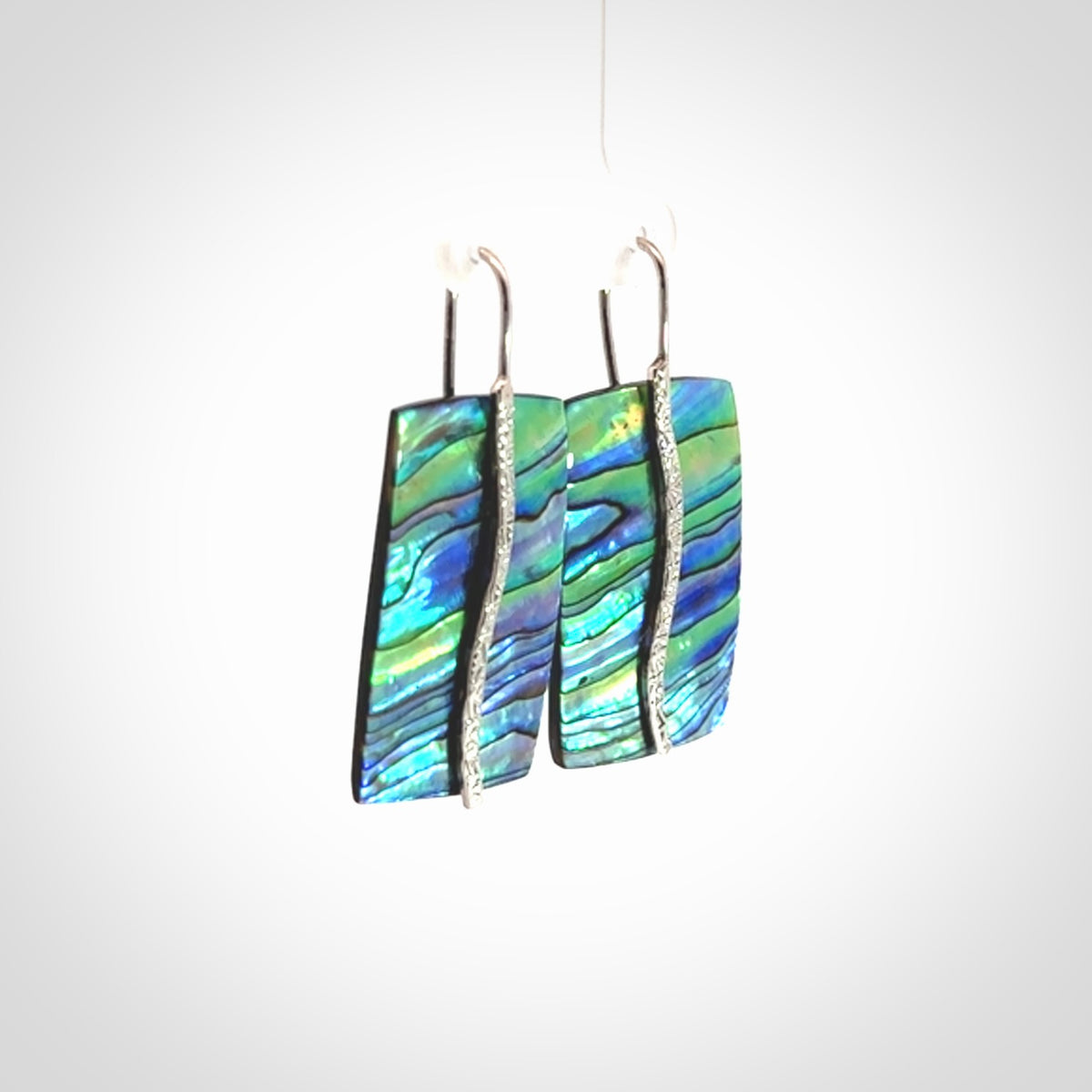 Beautiful Paua Shell and Sterling Silver earrings.