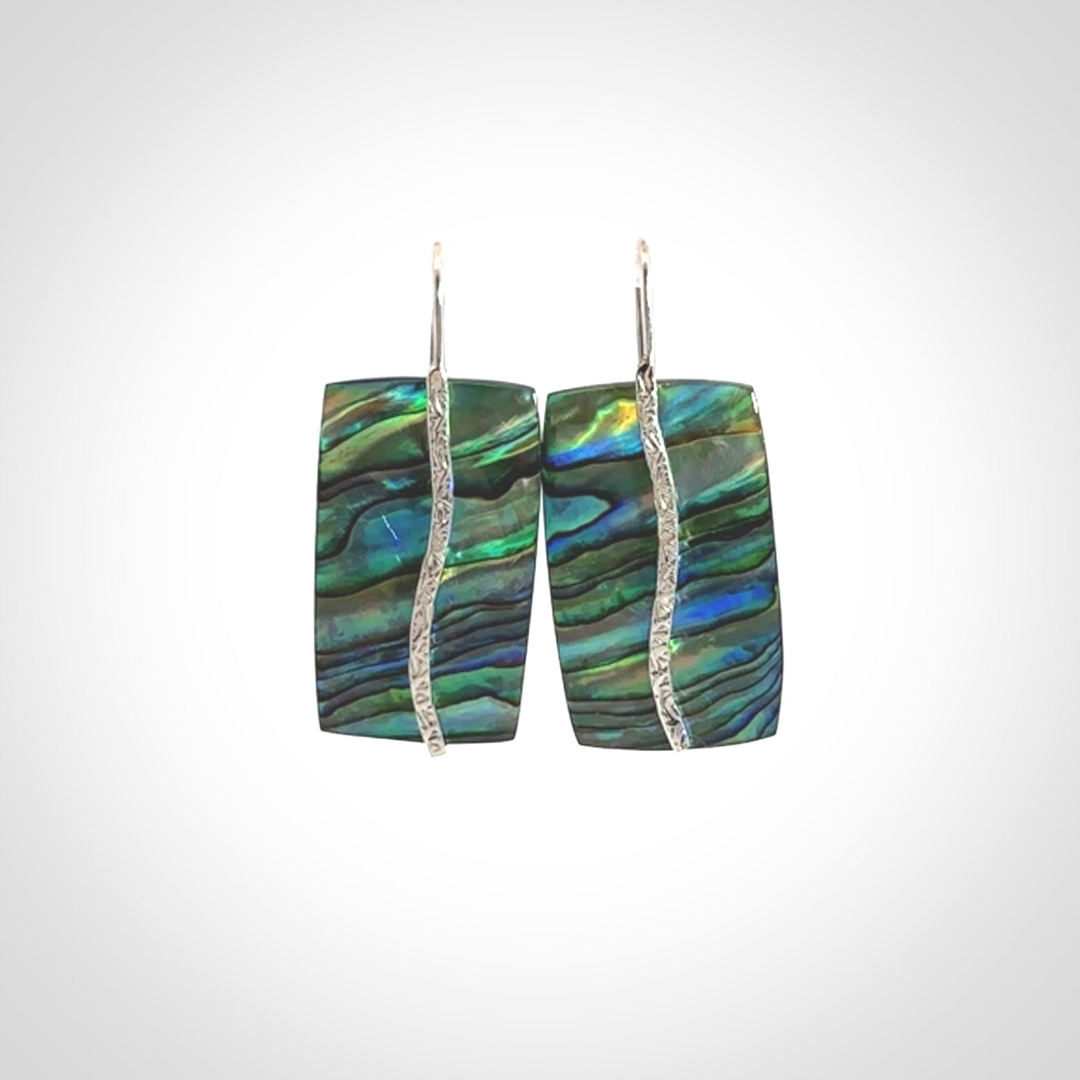 Beautiful Paua Shell and Sterling Silver earrings.