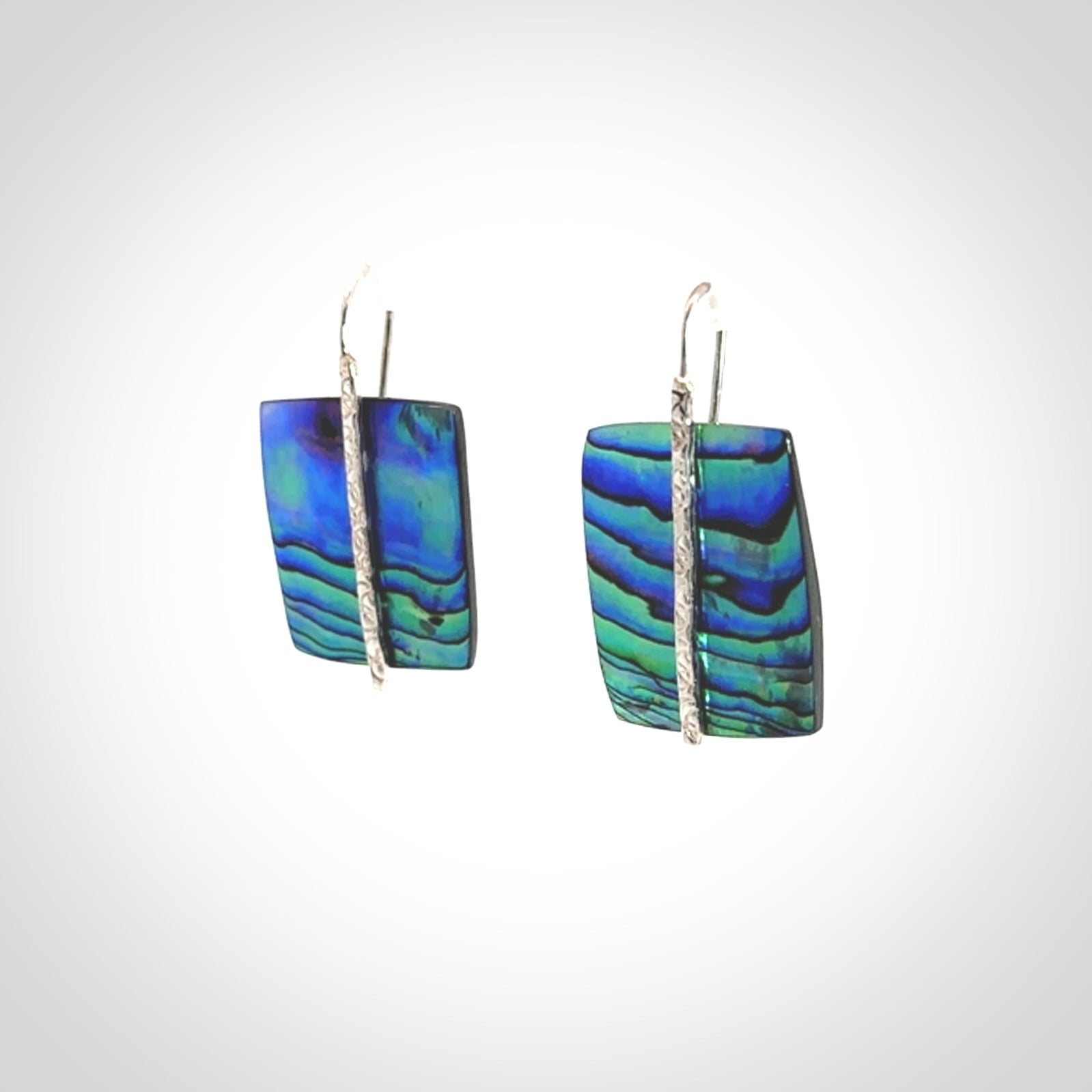 Beautiful paua shell and sterling silver earrings