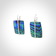 Beautiful paua shell and sterling silver earrings