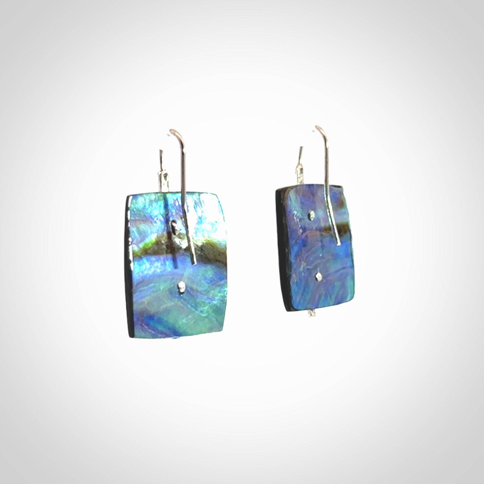 Beautiful paua shell and sterling silver earrings