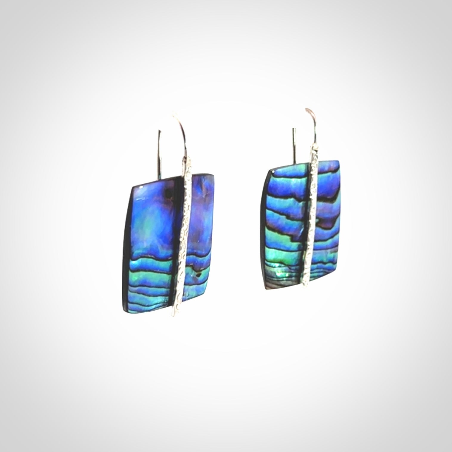Beautiful paua shell and sterling silver earrings
