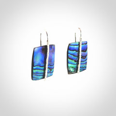Beautiful paua shell and sterling silver earrings
