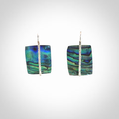 Beautiful paua shell and sterling silver earrings
