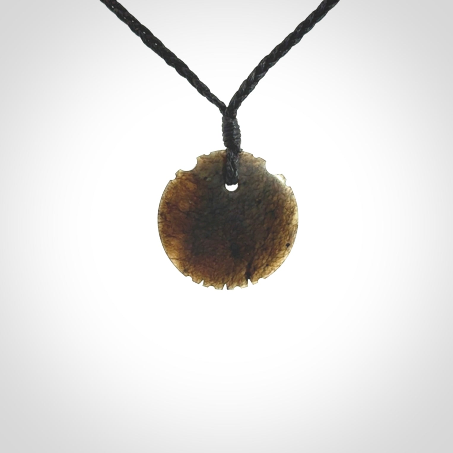 Subtle yet Striking Art to Wear! Hand carved New Zealand Jade pendant