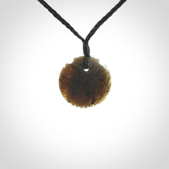 Subtle yet Striking Art to Wear! Hand carved New Zealand Jade pendant