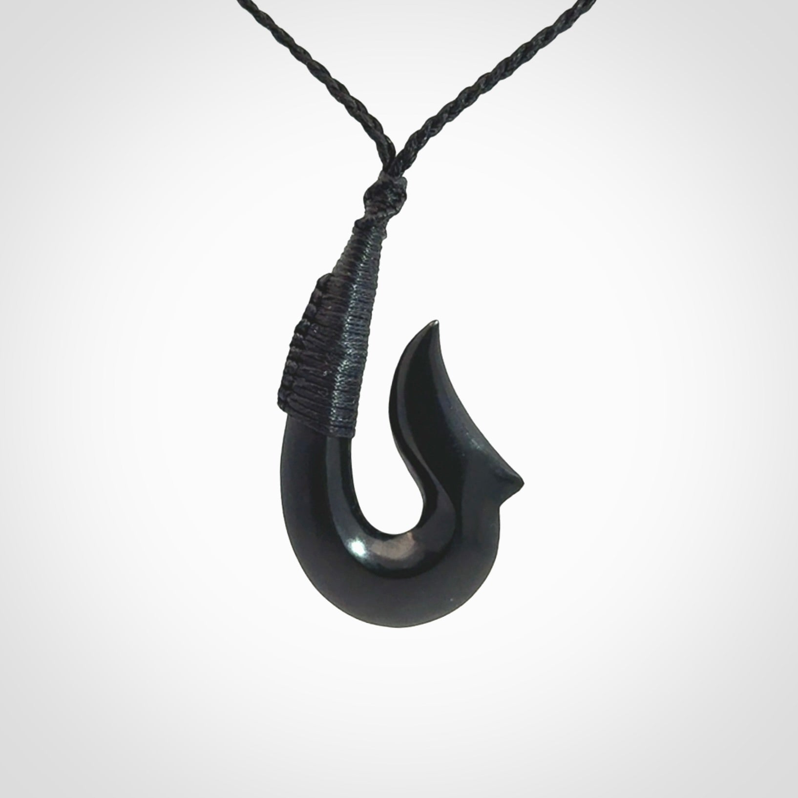 Beautiful Black Jade Hook Pendant