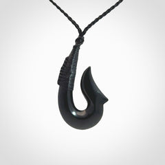 Beautiful Black Jade Hook Pendant
