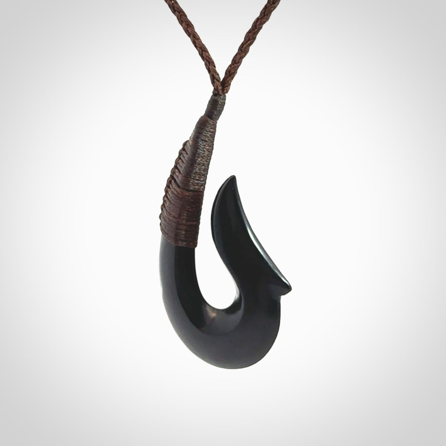 Beautiful Black Jade Hook Pendant
