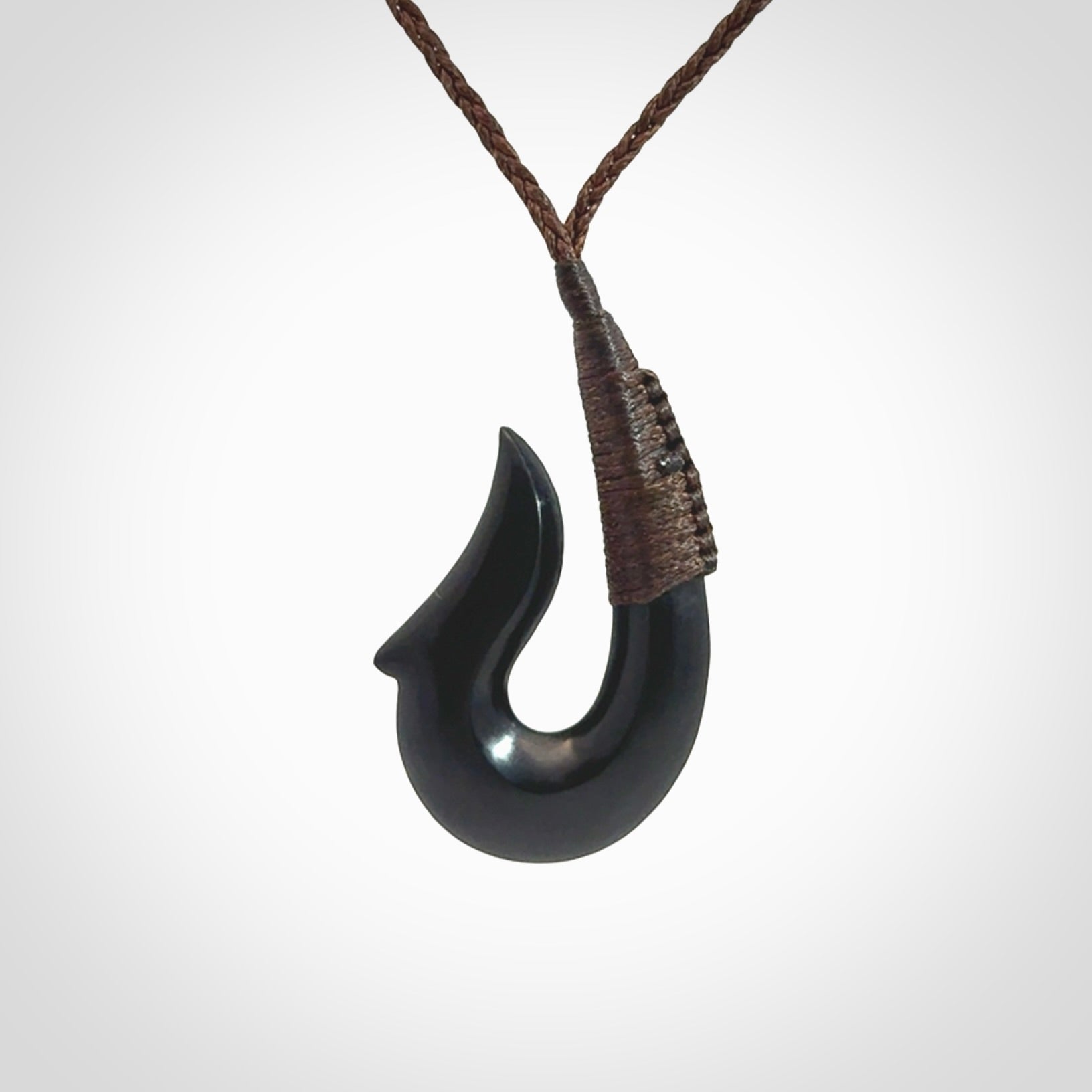 Beautiful Black Jade Hook Pendant